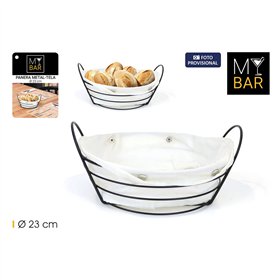 Breadbasket My Bar White Metal 26 x 23,5 x 11,2 cm (12 Units)