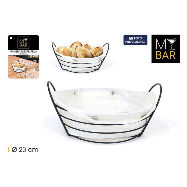 Breadbasket My Bar White Metal 26 x 23,5 x 11,2 cm (12 Units)