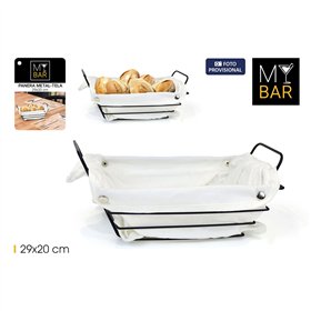 Breadbasket My Bar White Metal Rectangular 29 x 20 x 11,7 cm (12 Units)