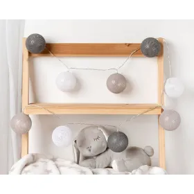 Wreath of LED Balls 150 cm Grey