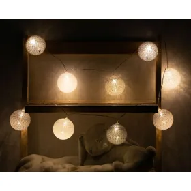 Wreath of LED Balls 150 cm Grey
