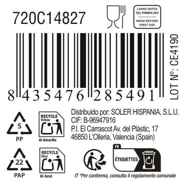 Snack Bowl La Mediterránea Pica-pica 14 x 8,5 x 4 cm (24 Units)