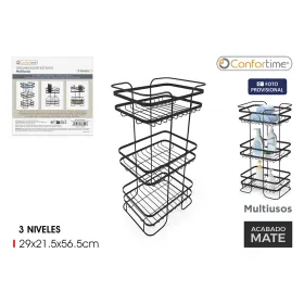 Bread Basket Black Plastic Circular 19,6 x 19,6 x 4,6 cm (24 Units)
