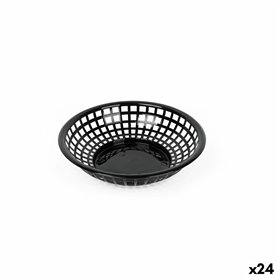 Bread Basket Black Plastic Circular 19,6 x 19,6 x 4,6 cm (24 Units)
