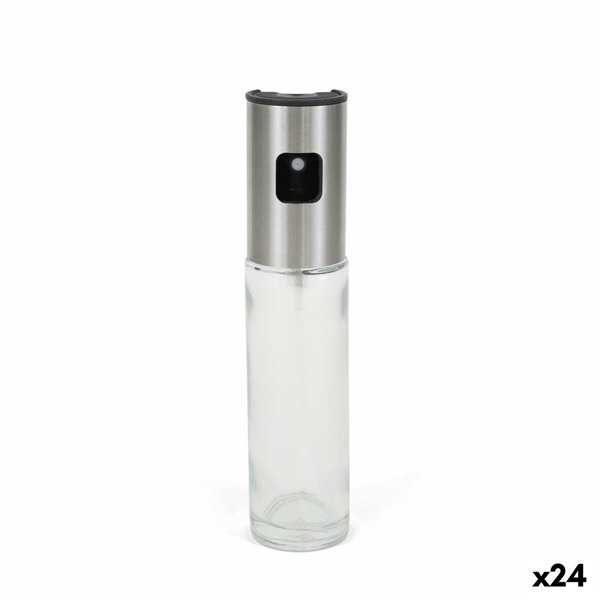 Cruet La Mediterránea Luxe Transparent Silver Glass 100 ml (24 Units)