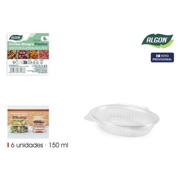 Reusable Food Trays Algon OPS 150 ml 14,6 x 11,3 x 3 cm (6 Pieces) (24 Units)