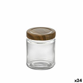Glass Jar La Mediterránea WOOD 250 ml (24 Units)