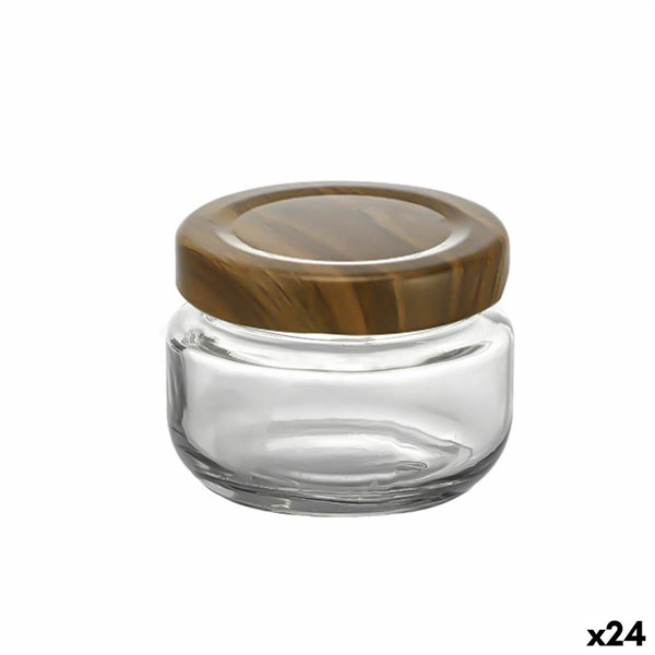 Glass Jar La Mediterránea WOOD 140 ml (24 Units)