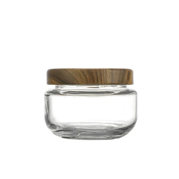 Glass Jar La Mediterránea WOOD 140 ml (24 Units)