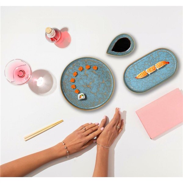 Bowl La Mediterránea Scratch blue 20,6 x 7,8 cm (8 Units)