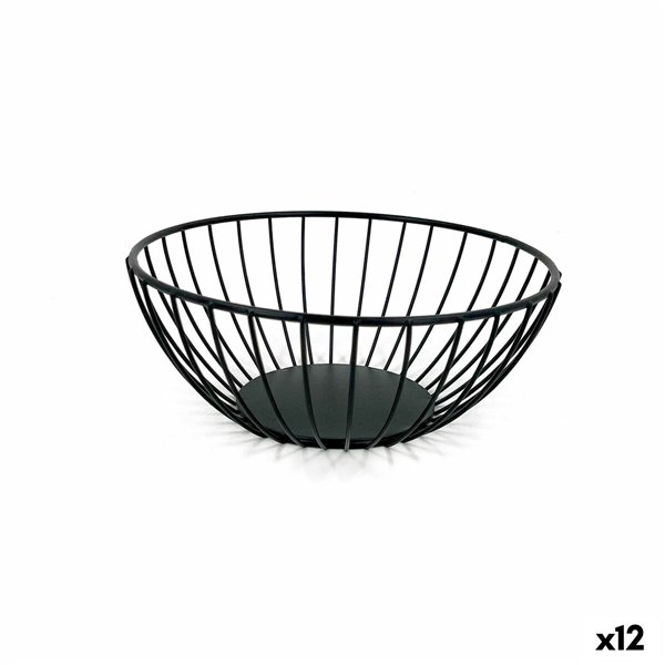 Breadbasket My Bar Black Metal Circular 20 x 8 cm (12 Units)