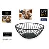 Breadbasket My Bar Black Metal Circular 20 x 8 cm (12 Units)