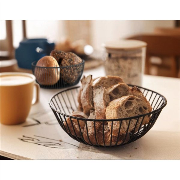 Breadbasket My Bar Black Metal Circular 20 x 8 cm (12 Units)