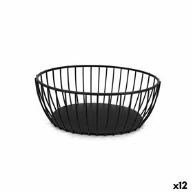 Breadbasket My Bar Black Metal Oval 20 x 15 x 8 cm (12 Units)