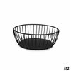 Breadbasket My Bar Black Metal Oval 20 x 15 x 8 cm (12 Units)