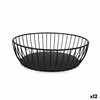 Breadbasket My Bar Black Metal Oval 24 x 19 x 8 cm (12 Units)