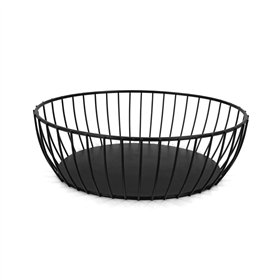 Breadbasket My Bar Black Metal Oval 24 x 19 x 8 cm (12 Units)