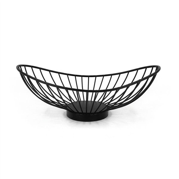 Breadbasket My Bar Black Metal Oval 25 x 13,5 x 9 cm (12 Units)