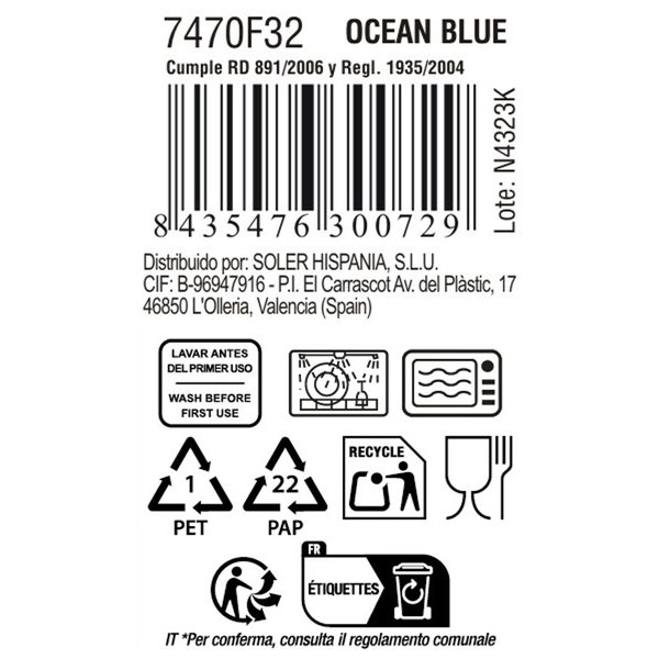 Mug La Mediterránea Ocean blue 90 ml (36 Units)