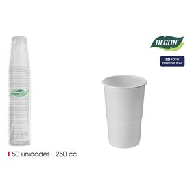 Set of glasses Algon White 250 ml 50 Pieces (18 Units)