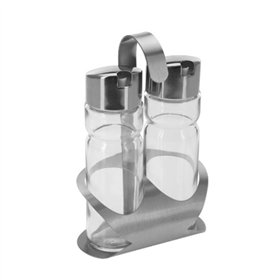 Condiment Set Transparent Silver 12 x 8 x 19 cm (12 Units)