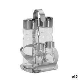 Condiment Set Transparent Silver (12 Units)