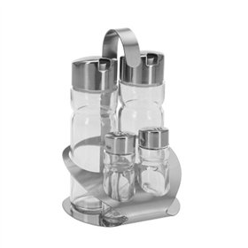 Condiment Set Transparent Silver (12 Units)