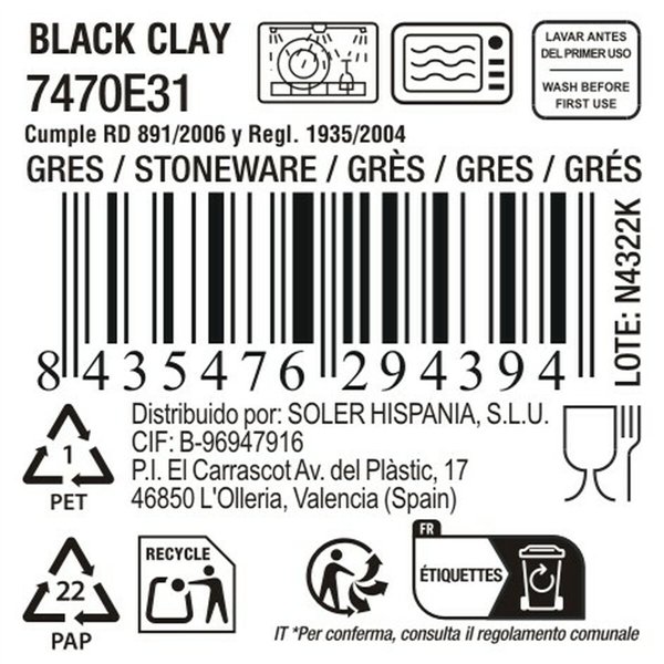Cup La Mediterránea Black clay (36 Units)