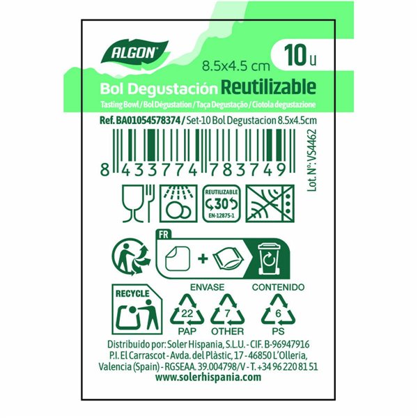 Snack Bowl Algon 10 Pieces (24 Units)