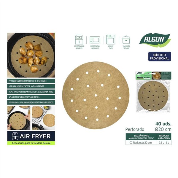 Air fryer paper Inde 20 cm (24 Units)