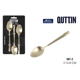 Dessert spoon set Inde Louvre Matt 1,5 mm 14,8 x 3,2 cm 3 Pieces (12 Units)