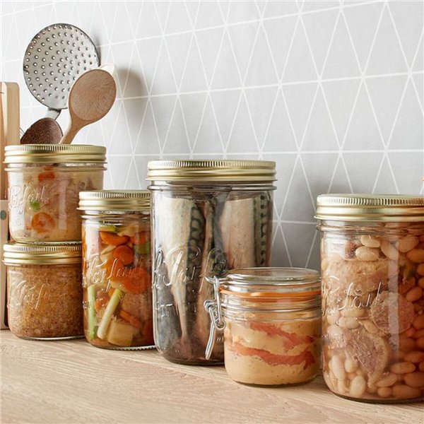 Jar Le Parfait Wiss Transparent Golden 500 ml Hermetic (6 Units)