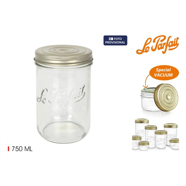 Jar Le Parfait Wiss Transparent Golden 750 ml Hermetic (6 Units)