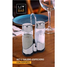Salt Shaker with Lid My Bar Metal 47 ml 2 Pieces (24 Units)