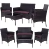 Garden Furniture Set from Technorattan Springos GF0059 Sofa, 2 Armchairs and Table Brown