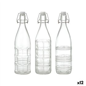 Glass Bottle La Mediterránea Transparent Glass 1 L (12 Units)