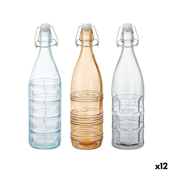 Glass Bottle La Mediterránea Glass 1 L (12 Units)