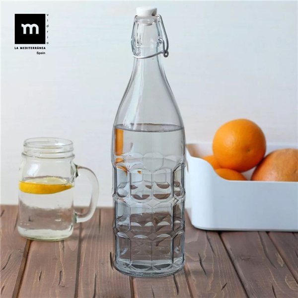 Glass Bottle La Mediterránea Glass 1 L (12 Units)