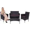 Garden Furniture Set from Technorattan Springos GF0059 Sofa, 2 Armchairs and Table Brown