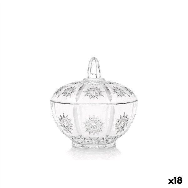 Glass Jar Inde Elisabeth Transparent (18 Units)