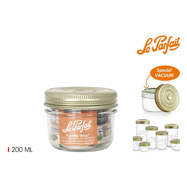 Jar Le Parfait Wiss Transparent Golden 200 ml Hermetic (6 Units)