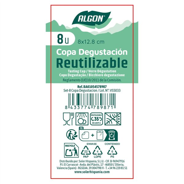 Tasting Set Algon Transparent 8 x 12,8 cm 8 Pieces (24 Units)
