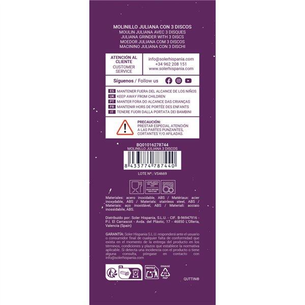 Manual Vegetable Chopper Quttin Grey Stainless steel 31 x 25,7 x 23 cm (6 Units)