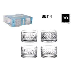 Set of bowls La Mediterránea Amir Transparent Glass 240 ml 4 Pieces (12 Units)