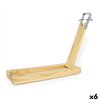 Ham stand Quttin Brown Wood 48 x 17 x 4 cm (6 Units)