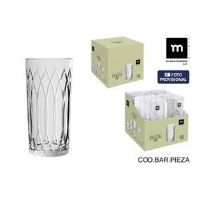 Glass La Mediterránea Phasai seu Transparent Glass 460 ml (24 Units)