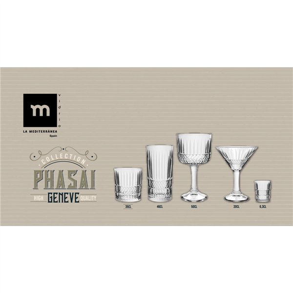 Glass La Mediterránea Phasai geneve Transparent Glass 350 ml (24 Units)