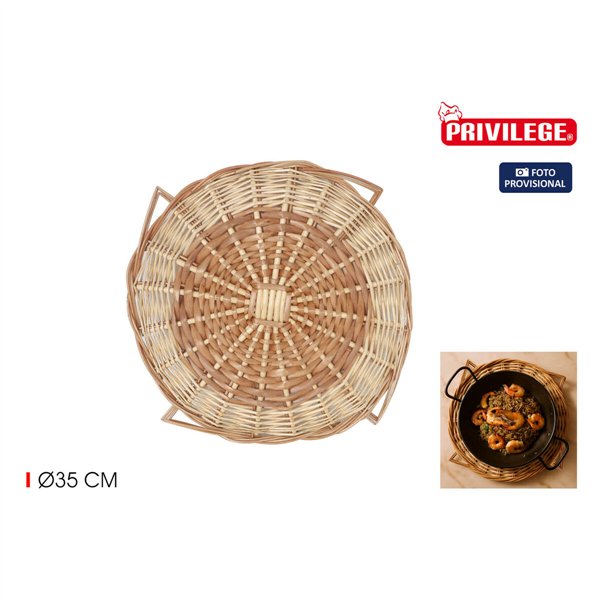 Table Mat Privilege Brown wicker Ø 35 cm (12 Units)