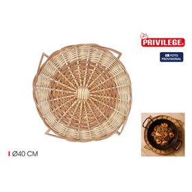 Table Mat Privilege Brown wicker Ø 40 cm (12 Units)