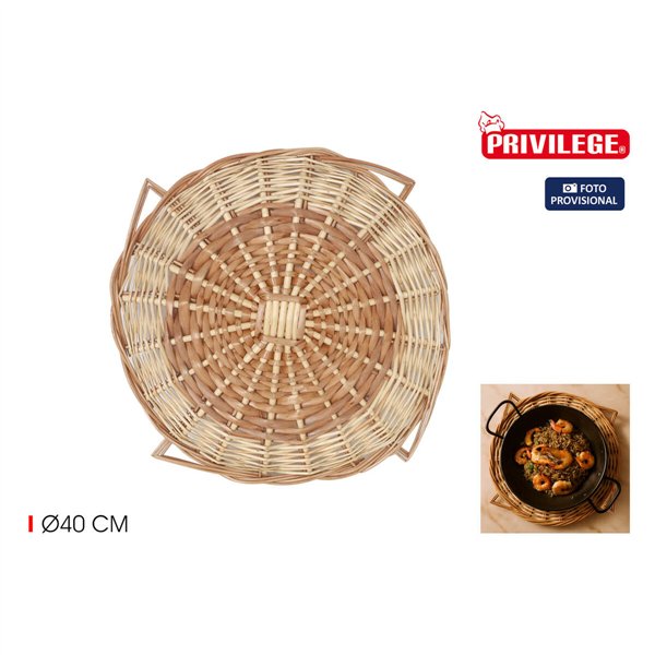 Table Mat Privilege Brown wicker Ø 40 cm (12 Units)